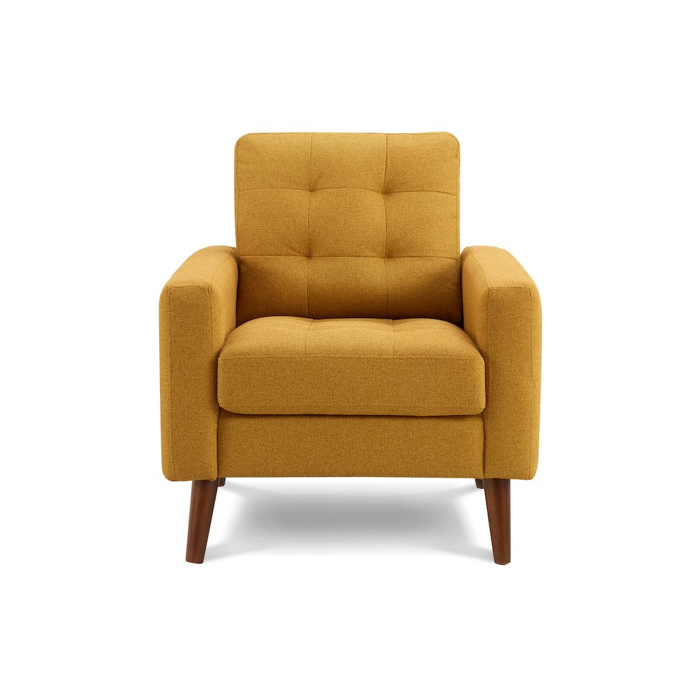 Chair, 31"" Wide, Upholstered, Accent Chair, Orange Fabric, Mid Century
