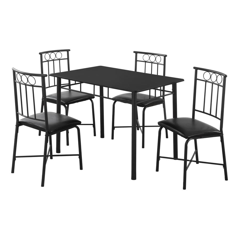 Bobby - Dining Table Set 5pcs Set Small 40" Rectangular Kitchen Black
