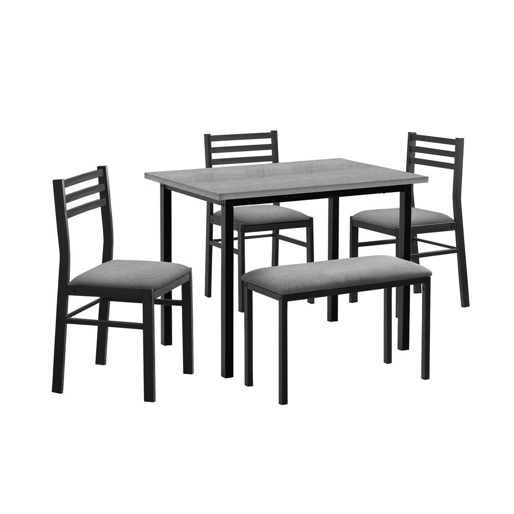 Zina - Dining Set 5pcs Set 40" Rectangular Kitchen Small Black Metal