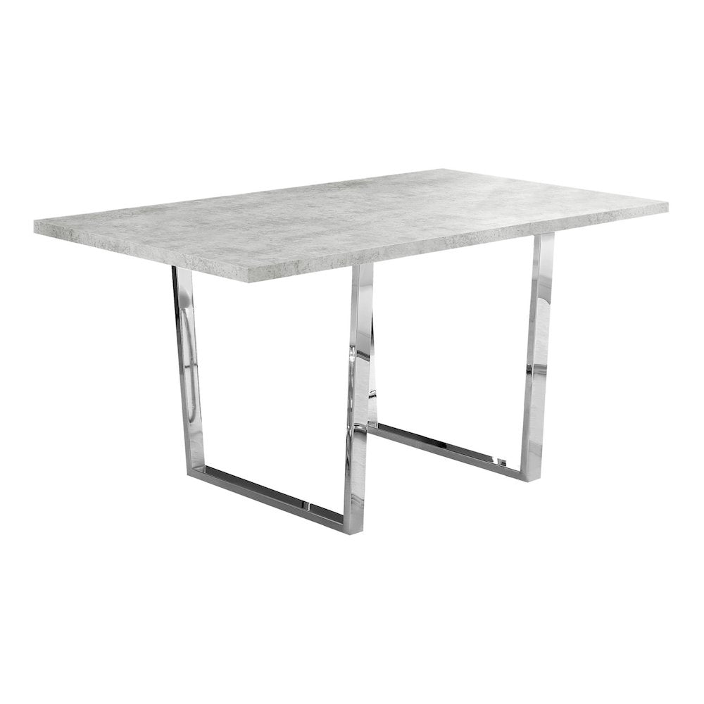 Carissa - Dining Table 60" Rectangular Kitchen Dining Room Grey Laminate Chrome
