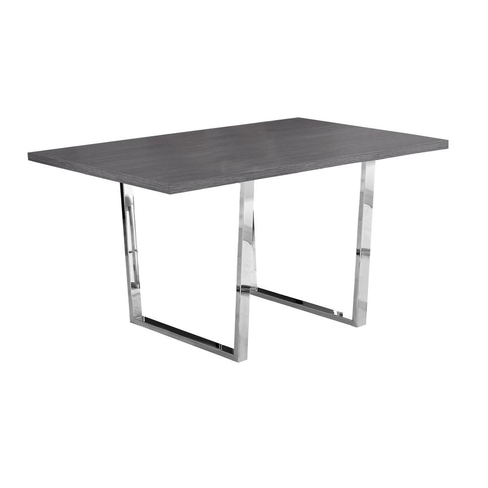 Vicky - Dining Table 60" Rectangular Kitchen Dining Room Grey Laminate Chrome