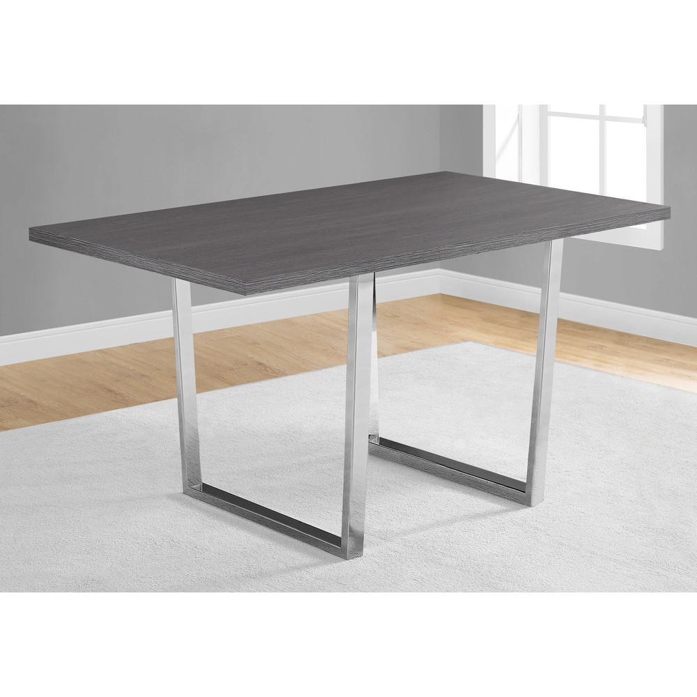 Vicky - Dining Table 60" Rectangular Kitchen Dining Room Grey Laminate Chrome
