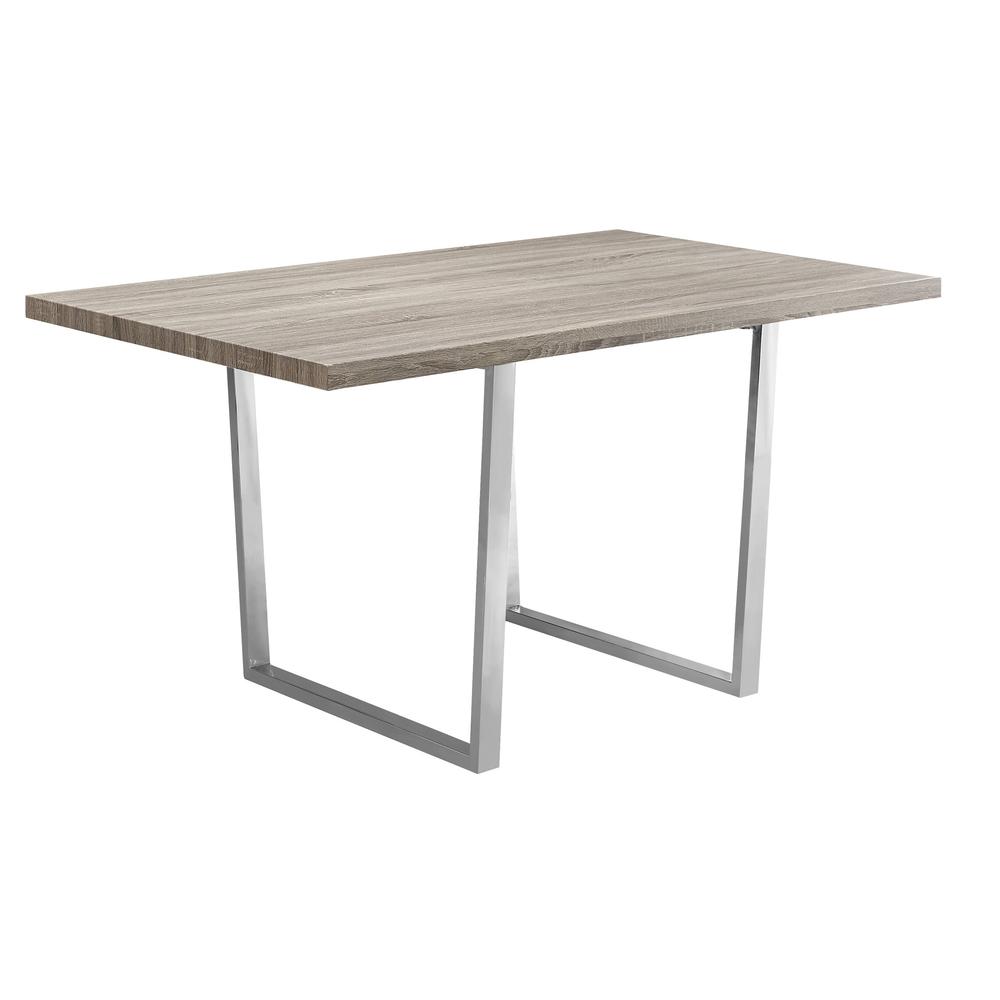 Chet - Dining Table 60" Rectangular Kitchen Dining Room Brown Laminate Chrome