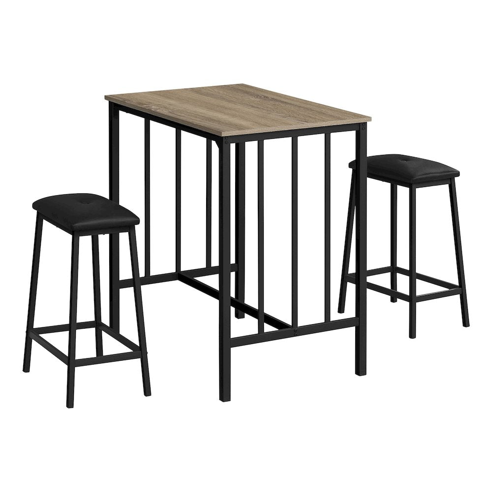 Dharma - Dining Set 3pcs Set Counter Height 36" Rectangular Small Kitchen