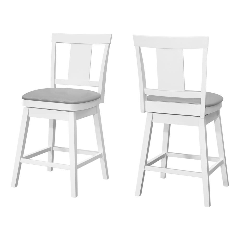 Galaxy - Bar Stool Set Of 2 Swivel Counter Height Kitchen White