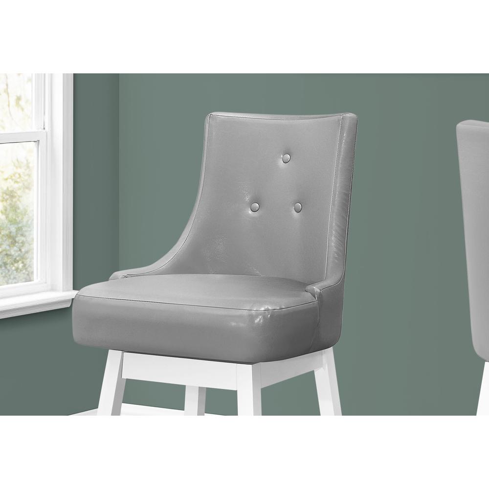 Aubenton - Bar Stool Set Of 2 Swivel Bar Height White Wood