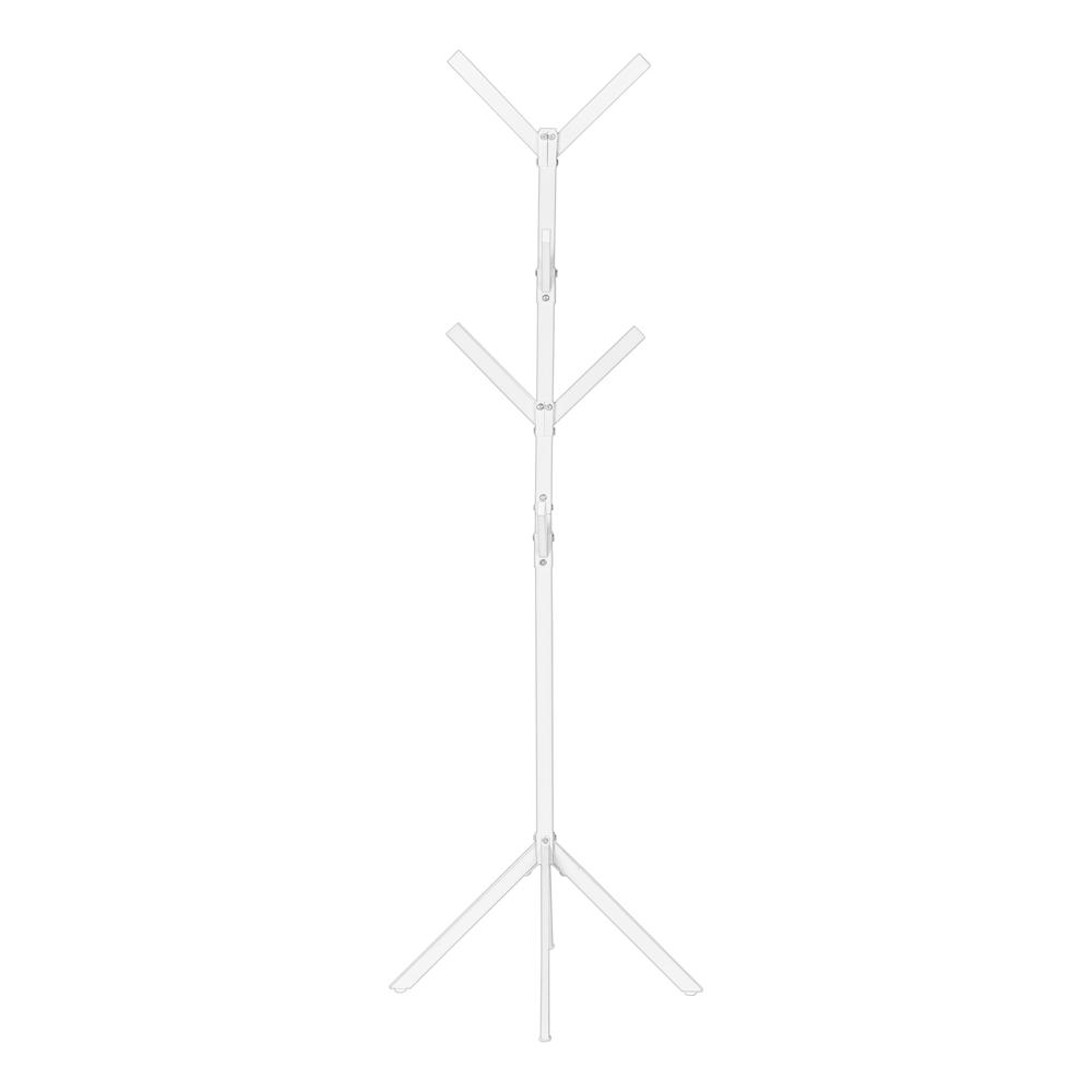 Quatrefoil - Coat Rack Hall Tree 8 Hooks Entryway 70"H Bedroom White