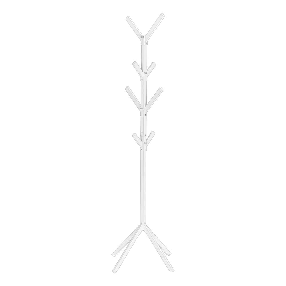 Quatrefoil - Coat Rack Hall Tree 8 Hooks Entryway 70"H Bedroom White