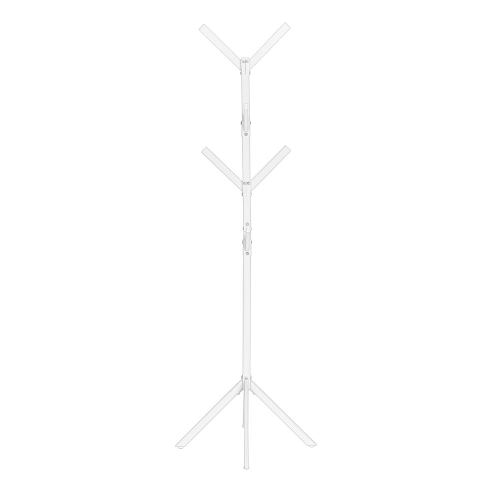 Quatrefoil - Coat Rack Hall Tree 8 Hooks Entryway 70"H Bedroom White