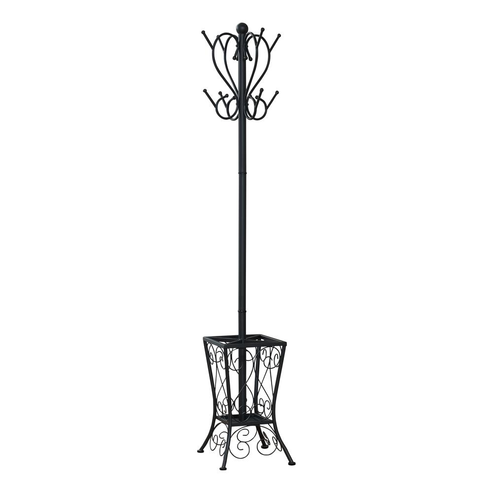 Judy - Coat Rack Hall Tree 8 Hooks Entryway 71"H Bedroom Black