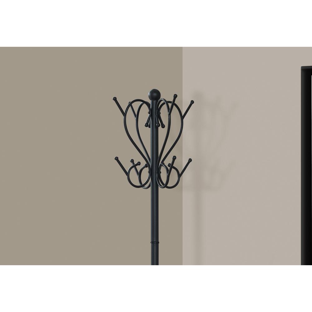 Judy - Coat Rack Hall Tree 8 Hooks Entryway 71"H Bedroom Black