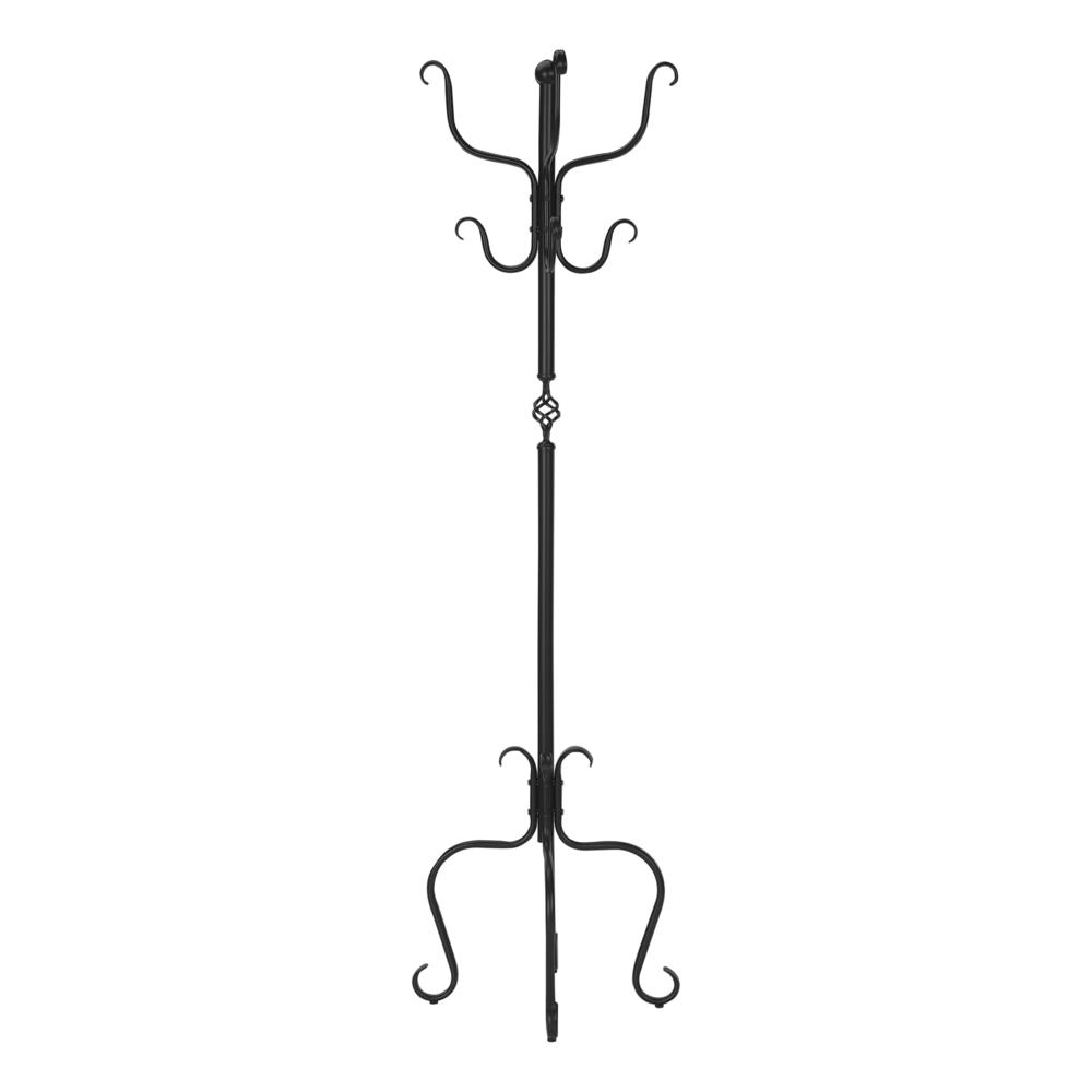 Jed - Coat Rack Hall Tree 8 Hooks Entryway 74"H Bedroom Black
