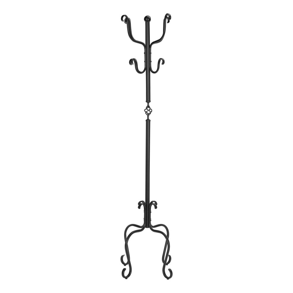Jed - Coat Rack Hall Tree 8 Hooks Entryway 74"H Bedroom Black