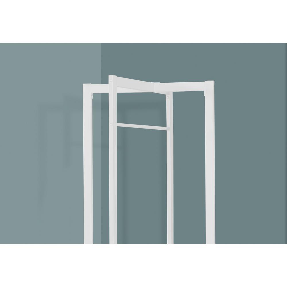 Rafici - Coat Rack Hall Tree Entryway 72"H Bedroom White Metal Contemporary