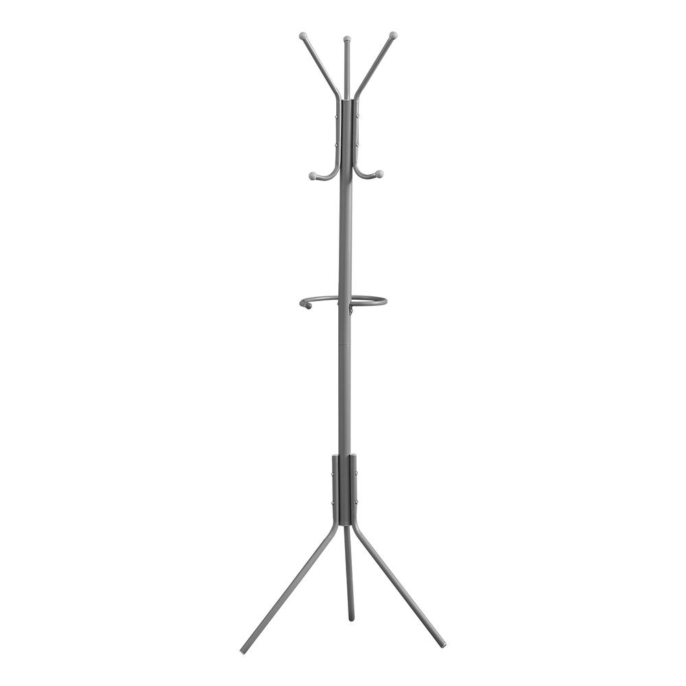Nino - Coat Rack Hall Tree 6 Hooks Entryway 68"H Bedroom Grey