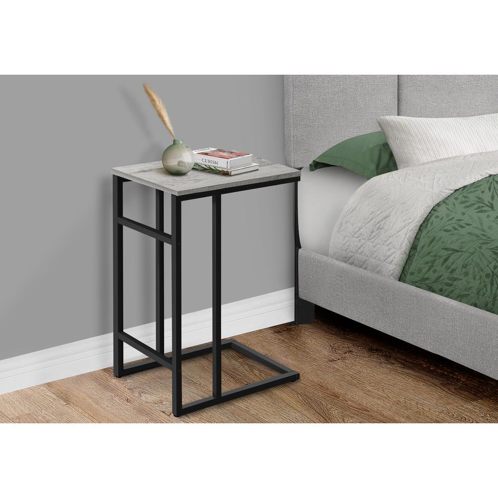 Tezza - Accent Table C-shaped End Side Snack Living Room Bedroom Grey
