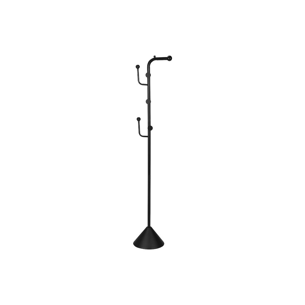 Coat Rack, 66"H, Hall Tree, 6 Hooks, Entryway, Bedroom, Black Metal, Contemporary