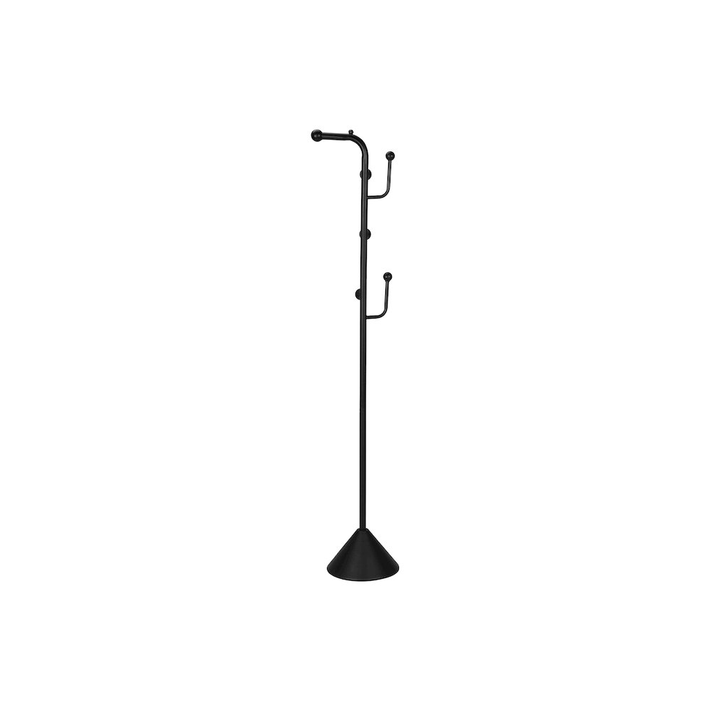 Coat Rack, 66"H, Hall Tree, 6 Hooks, Entryway, Bedroom, Black Metal, Contemporary