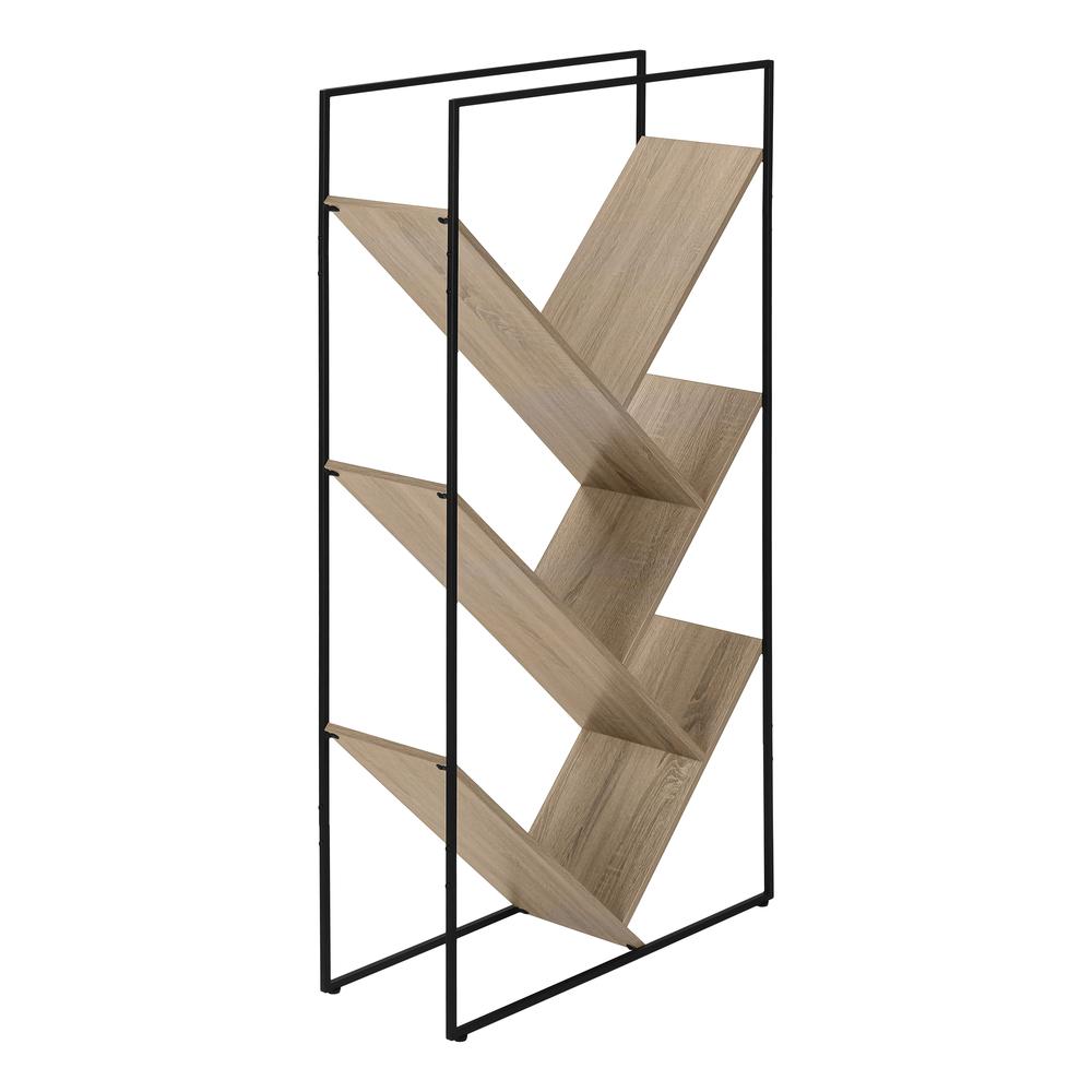 Silvius - Bookshelf Bookcase Etagere 3 Tier 60"H Office Bedroom Brown Laminate