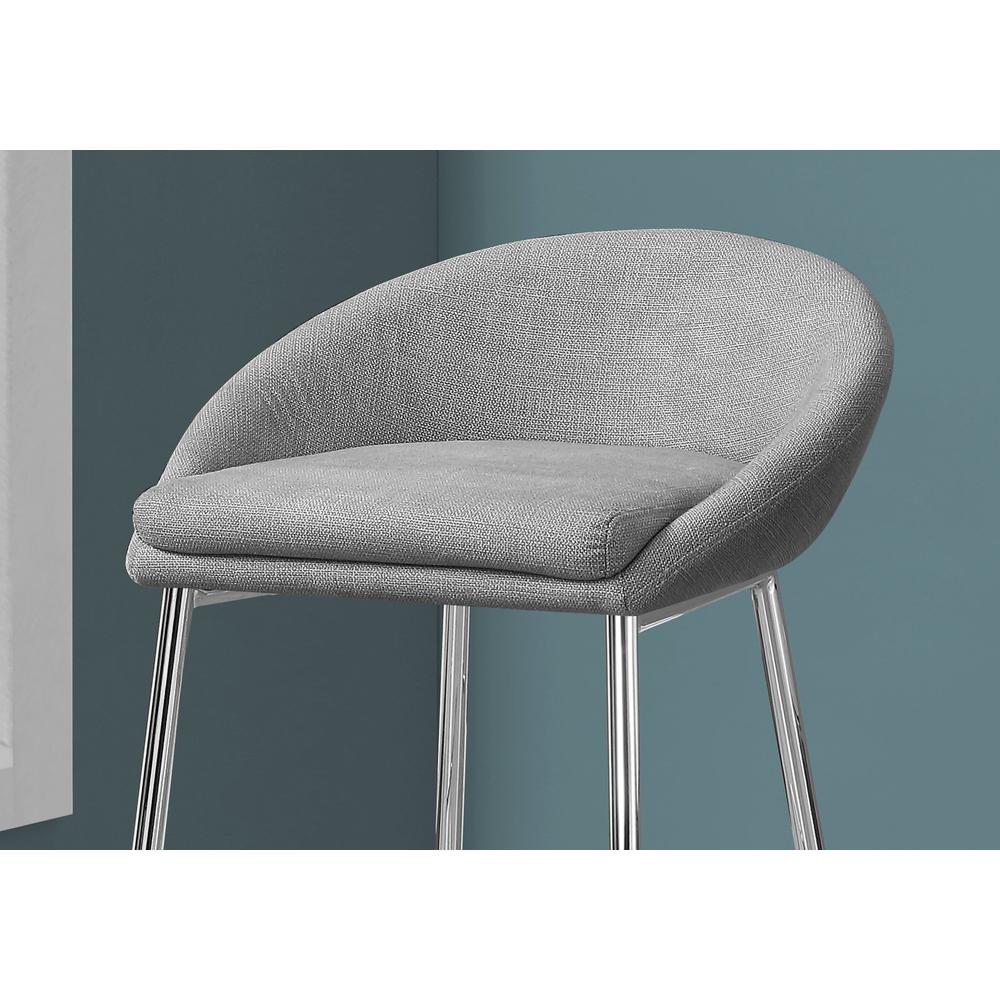 Bean - Bar Stool Set Of 2 Bar Height Chrome Metal Grey