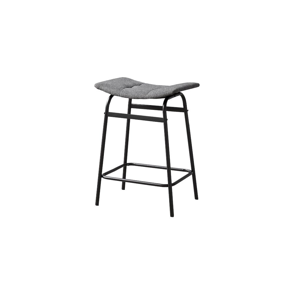 Sebastian - Barstool Counter Height Set Of 2 Kitchen Grey Fabric Black