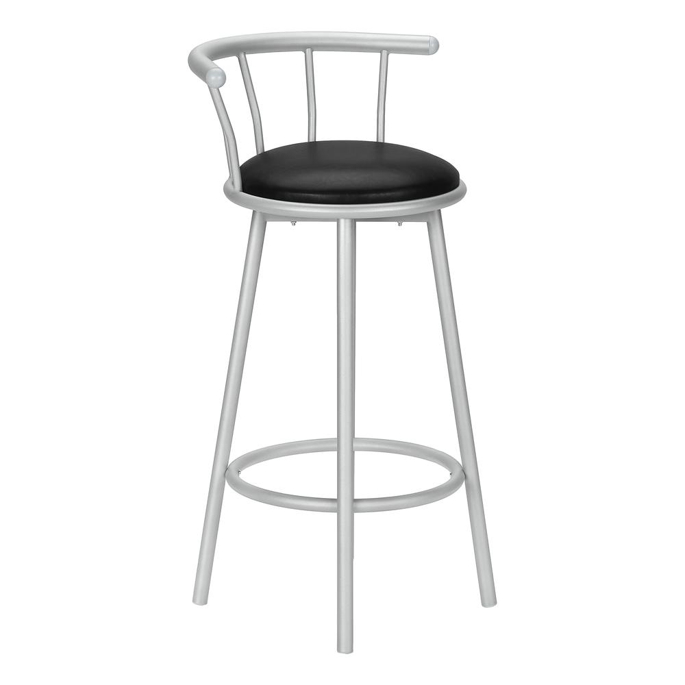 Oleg - Barstool Set Of 2 Swivel Bar Height Grey Metal Black