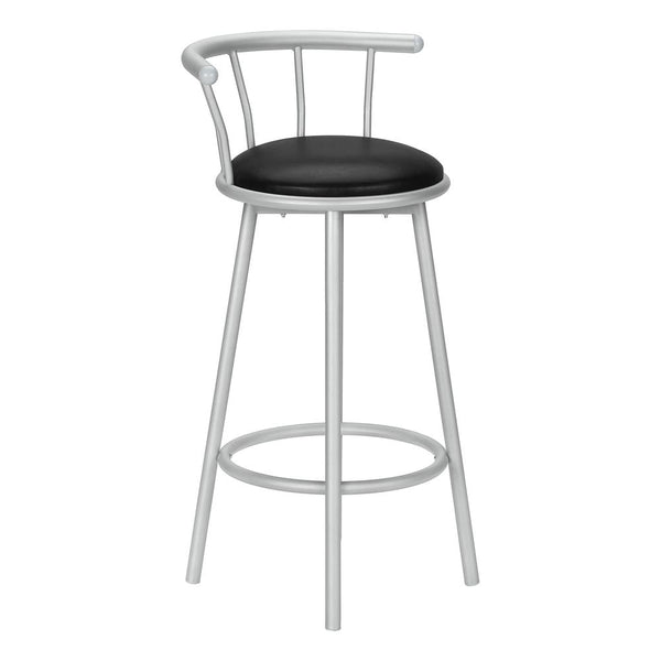 Oleg - Barstool Set Of 2 Swivel Bar Height Grey Metal Black