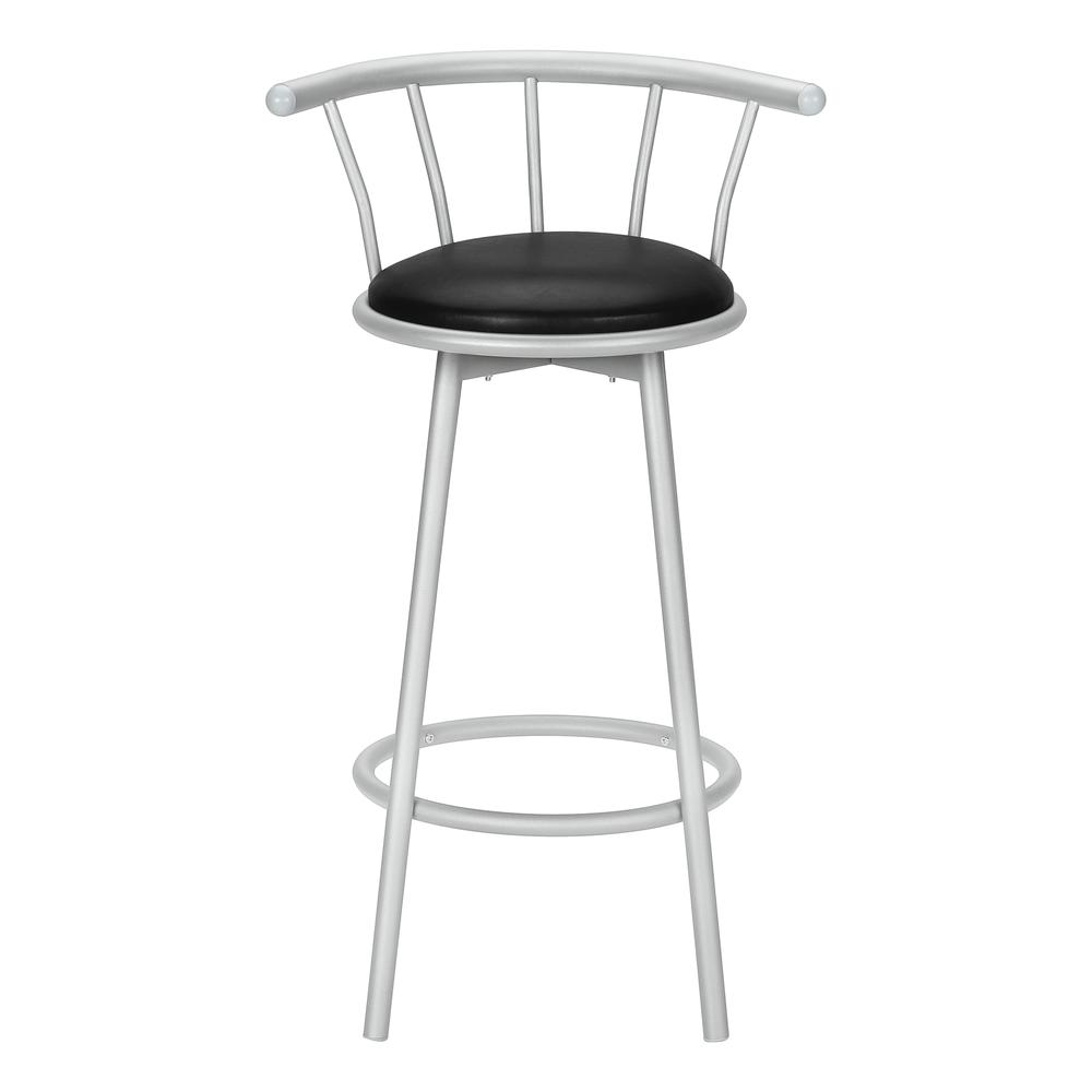 Oleg - Barstool Set Of 2 Swivel Bar Height Grey Metal Black