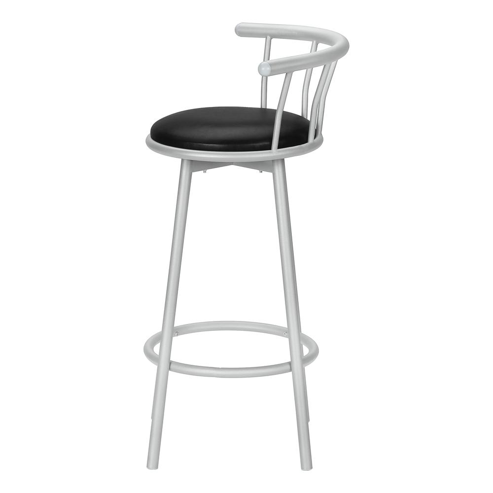 Oleg - Barstool Set Of 2 Swivel Bar Height Grey Metal Black