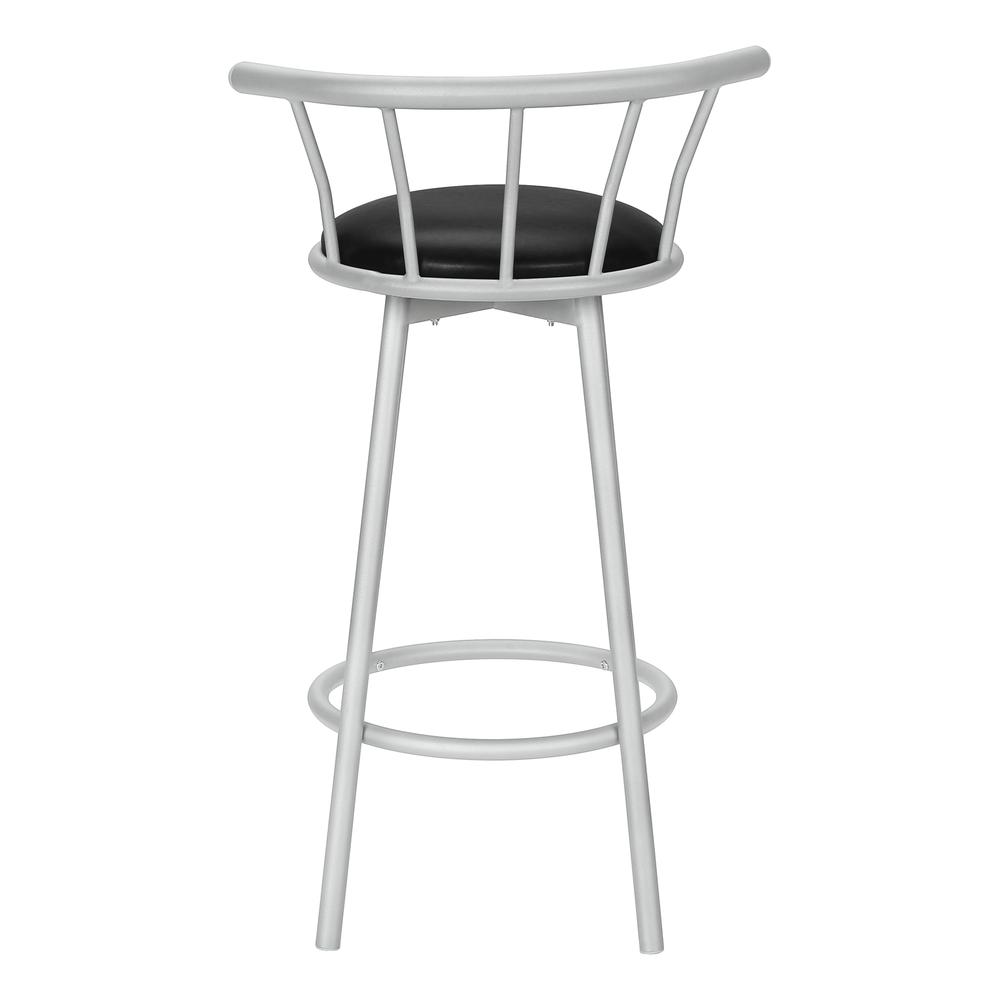 Oleg - Barstool Set Of 2 Swivel Bar Height Grey Metal Black