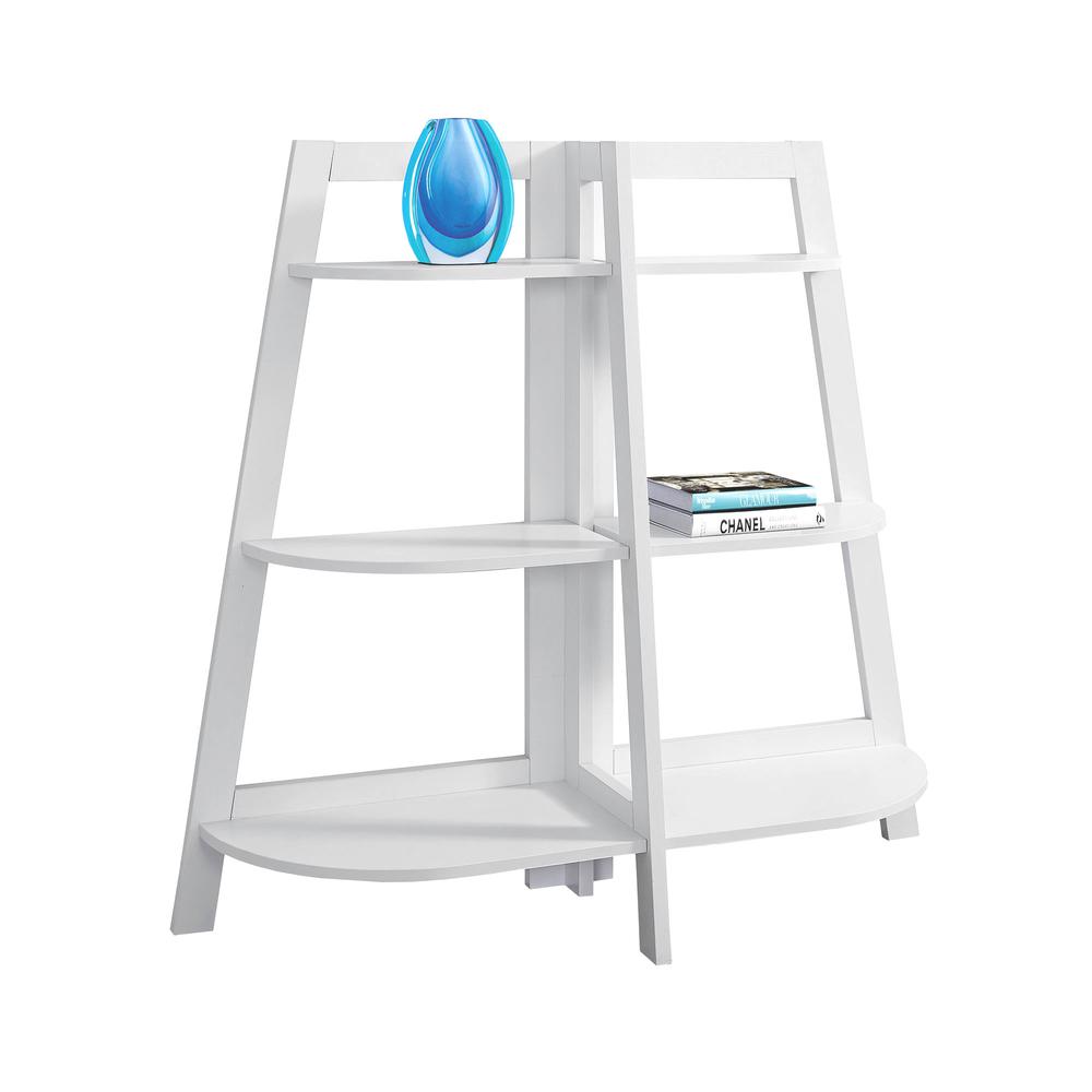 Rattan - Bookshelf Bookcase Etagere 3 Tier 48"H Office Bedroom White Laminate