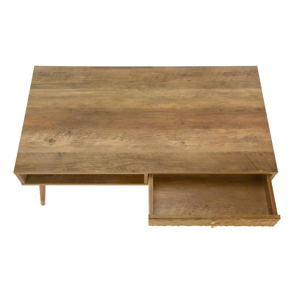 Flax - Coffee Table Accent Cocktail Rectangular Storage Living Room 44"L Walnut