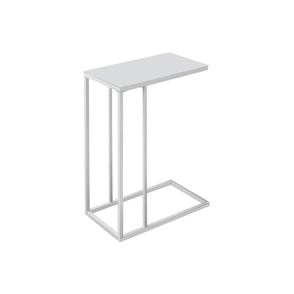 Chevron - Accent Table C-shaped End Side Snack Living Room Bedroom Tempered