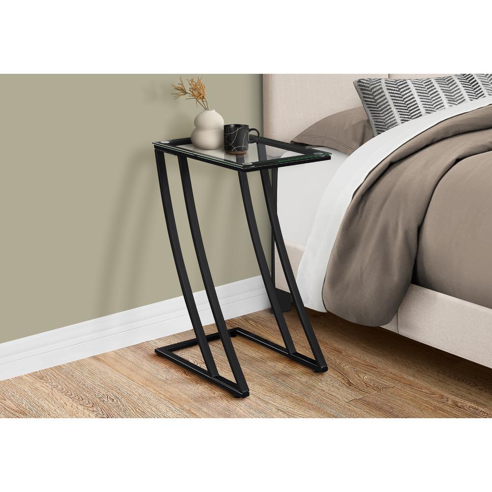 Haversham - Accent Table C-shaped End Side Snack Living Room Bedroom Tempered