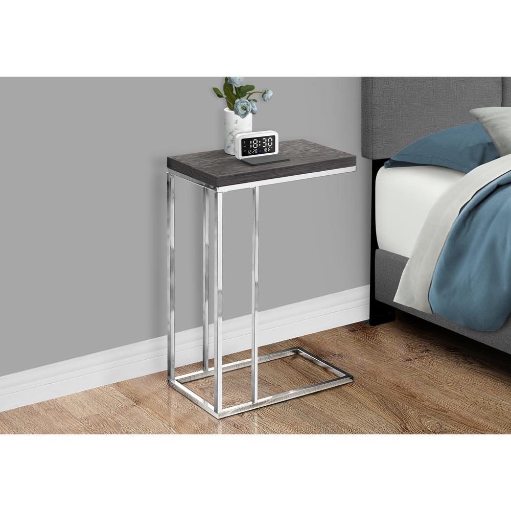 Cayla - Accent Table C-shaped End Side Snack Living Room Bedroom Grey