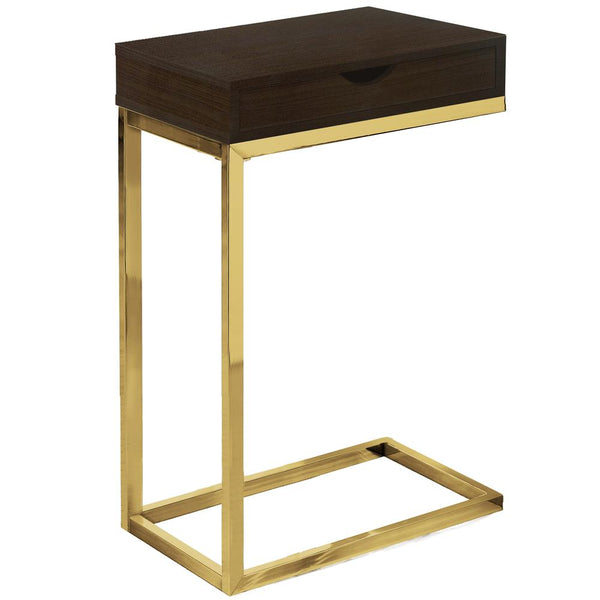 Arielle - Accent Table C-shaped End Side Snack Storage Drawer Living Room
