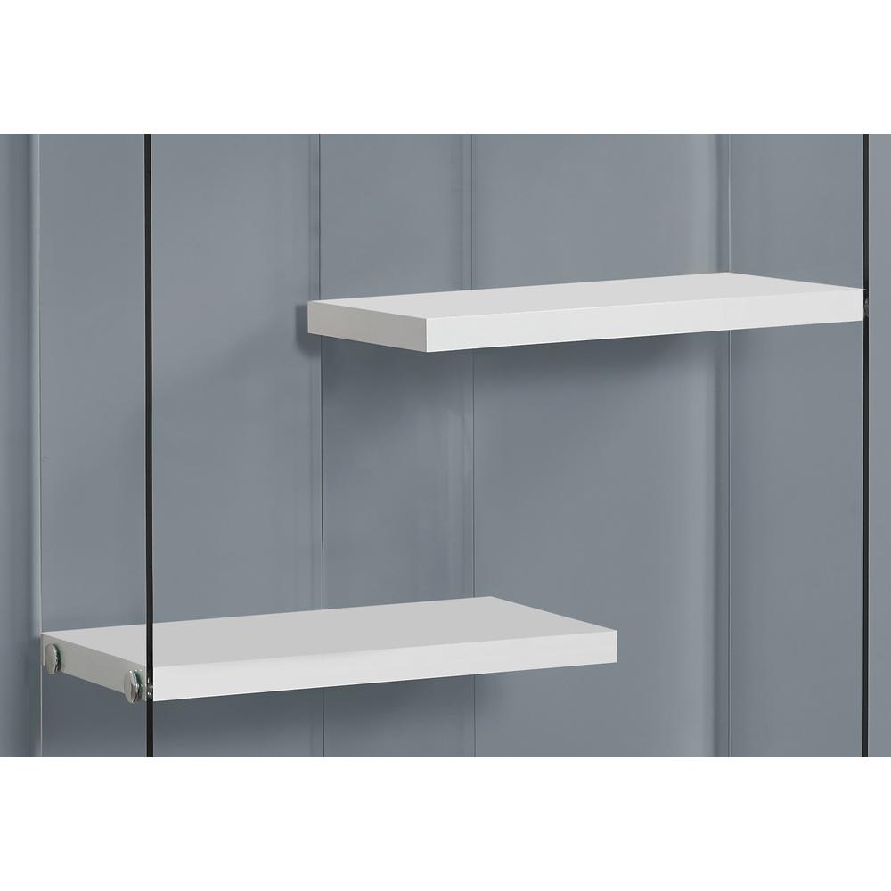 Cadencia - Bookshelf Bookcase Etagere 5 Tier 60"H Office Bedroom Glossy White