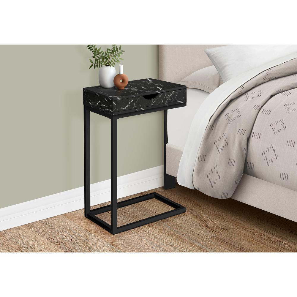 Pomme - Accent Table C-shaped End Side Snack Storage Drawer Living Room