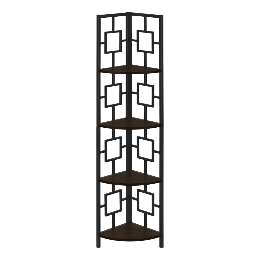 Legende - Bookshelf Bookcase Etagere Corner 4 Tier 62"H Office Bedroom Brown