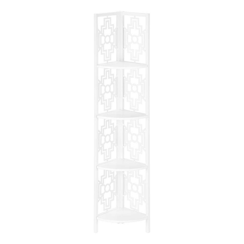 Arcene - Bookshelf Bookcase Etagere Corner 4 Tier 62"H Office Bedroom White