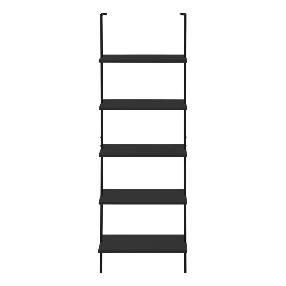 Davet - Bookshelf Bookcase Etagere Ladder 5 Tier 72"H Office Bedroom Black