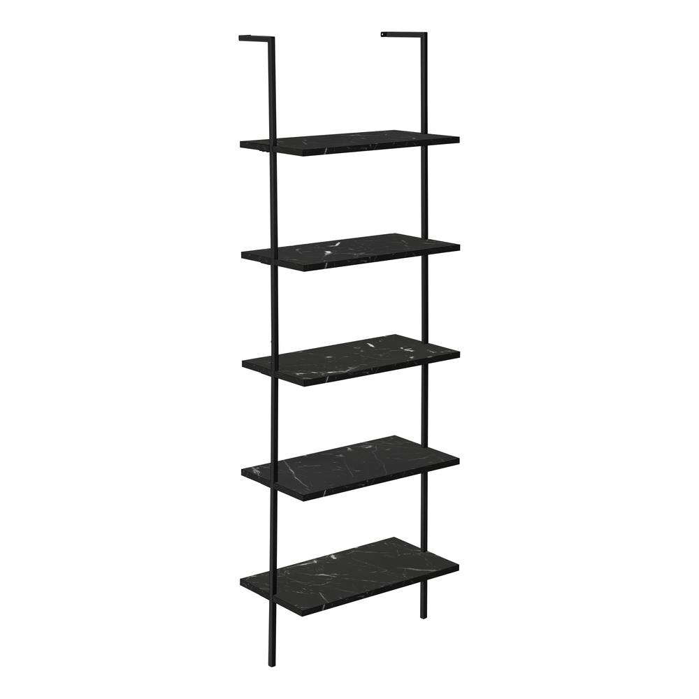 Violetta - Bookshelf Bookcase Etagere Ladder 5 Tier 72"H Office Bedroom Black