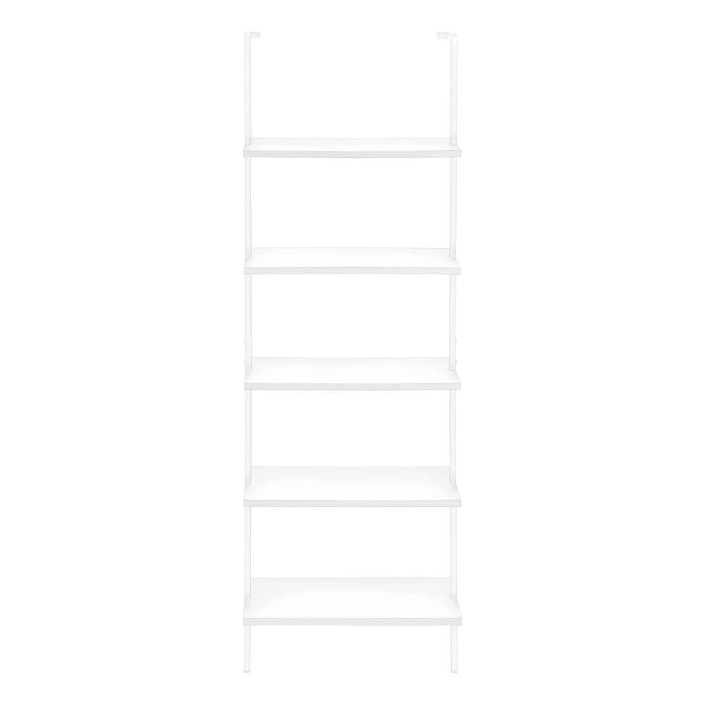 Tomasso - Bookshelf Bookcase Etagere Ladder 5 Tier 72"H Office Bedroom White