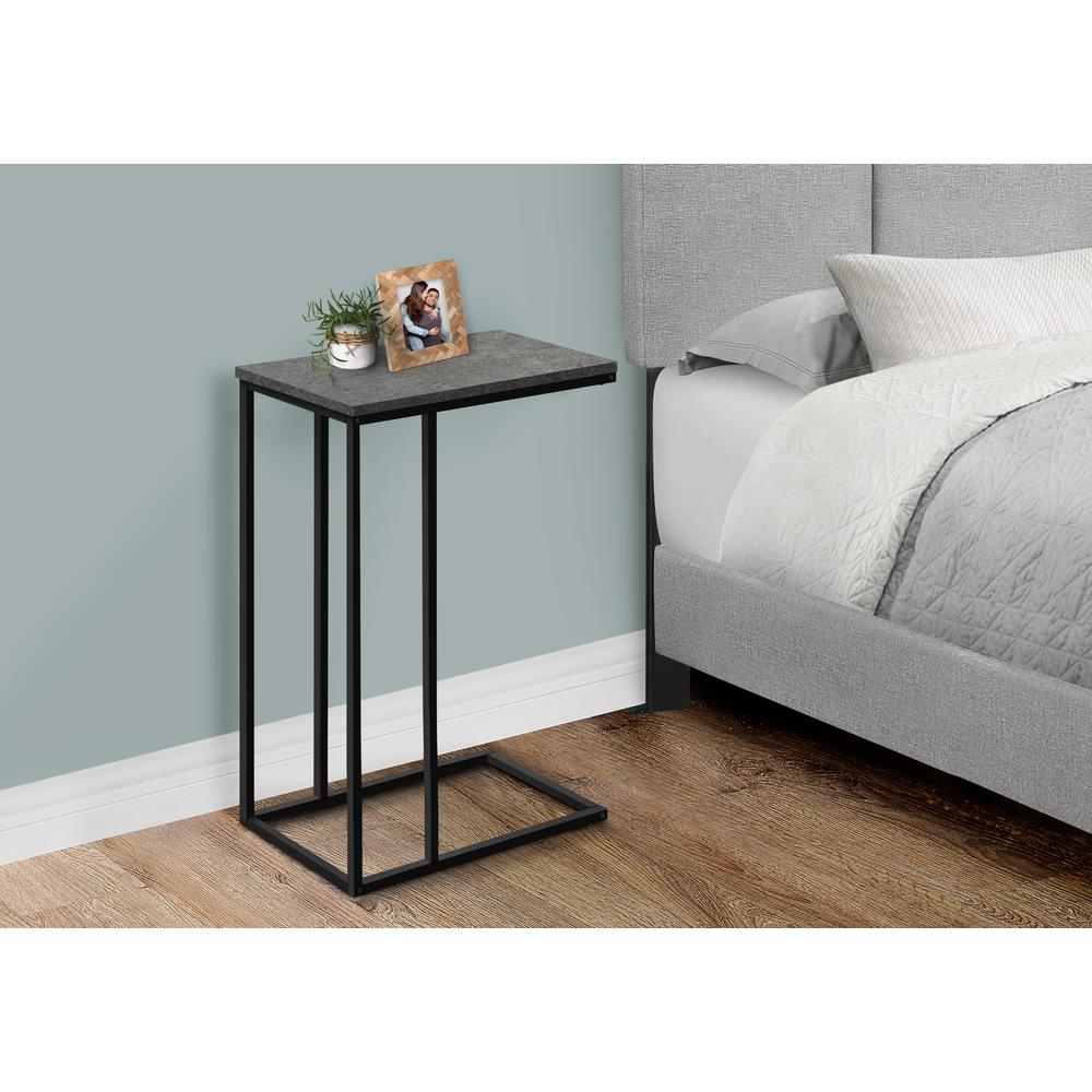 Rovelyn - Accent Table C-shaped End Side Snack Living Room Bedroom Grey