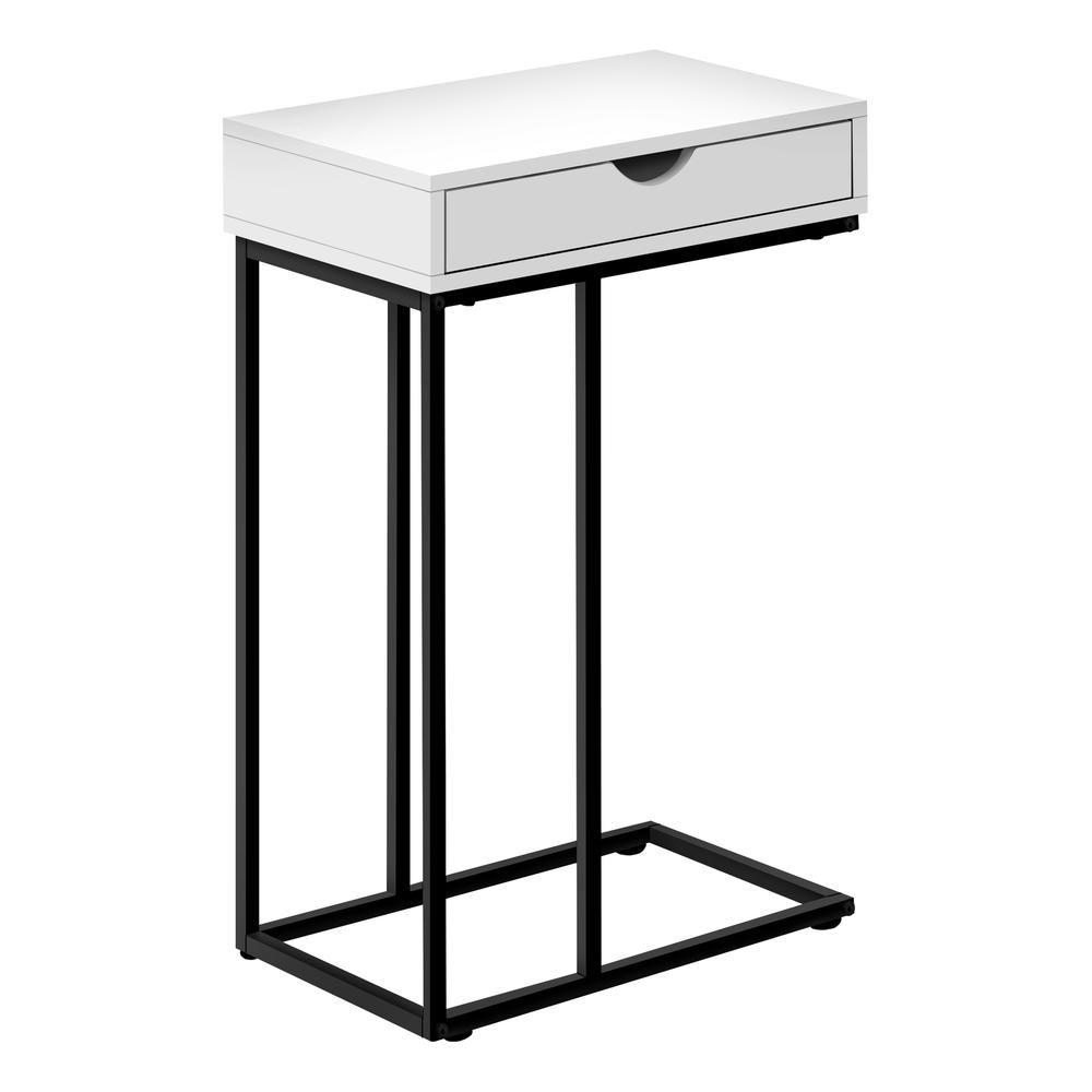 Perret - Accent Table C-shaped End Side Snack Storage Drawer Living Room