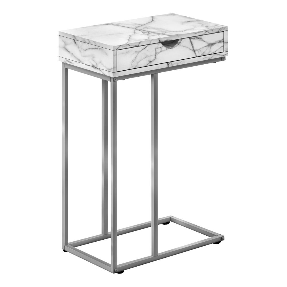 Lenoir - Accent Table C-shaped End Side Snack Storage Drawer Living Room