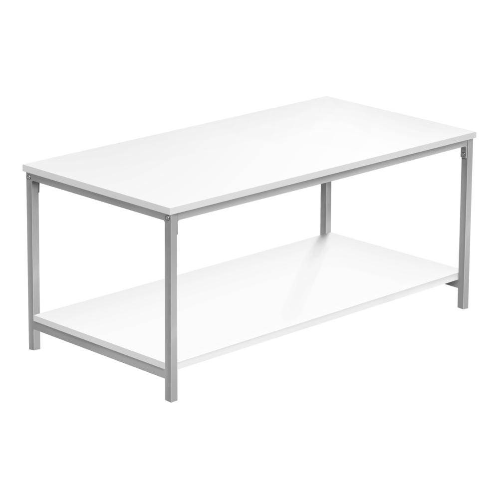 Lepine - Coffee Table Accent Cocktail Rectangular Living Room 40"L White Laminate