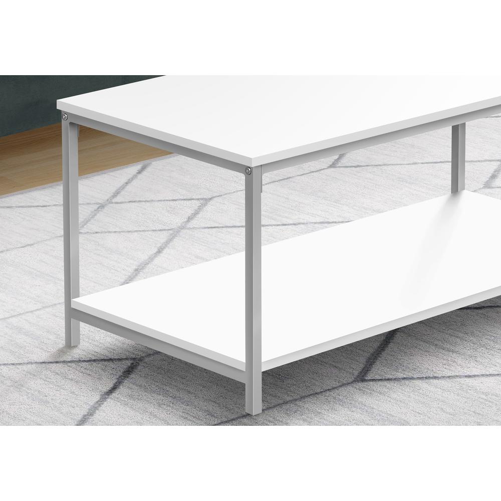 Lepine - Coffee Table Accent Cocktail Rectangular Living Room 40"L White Laminate