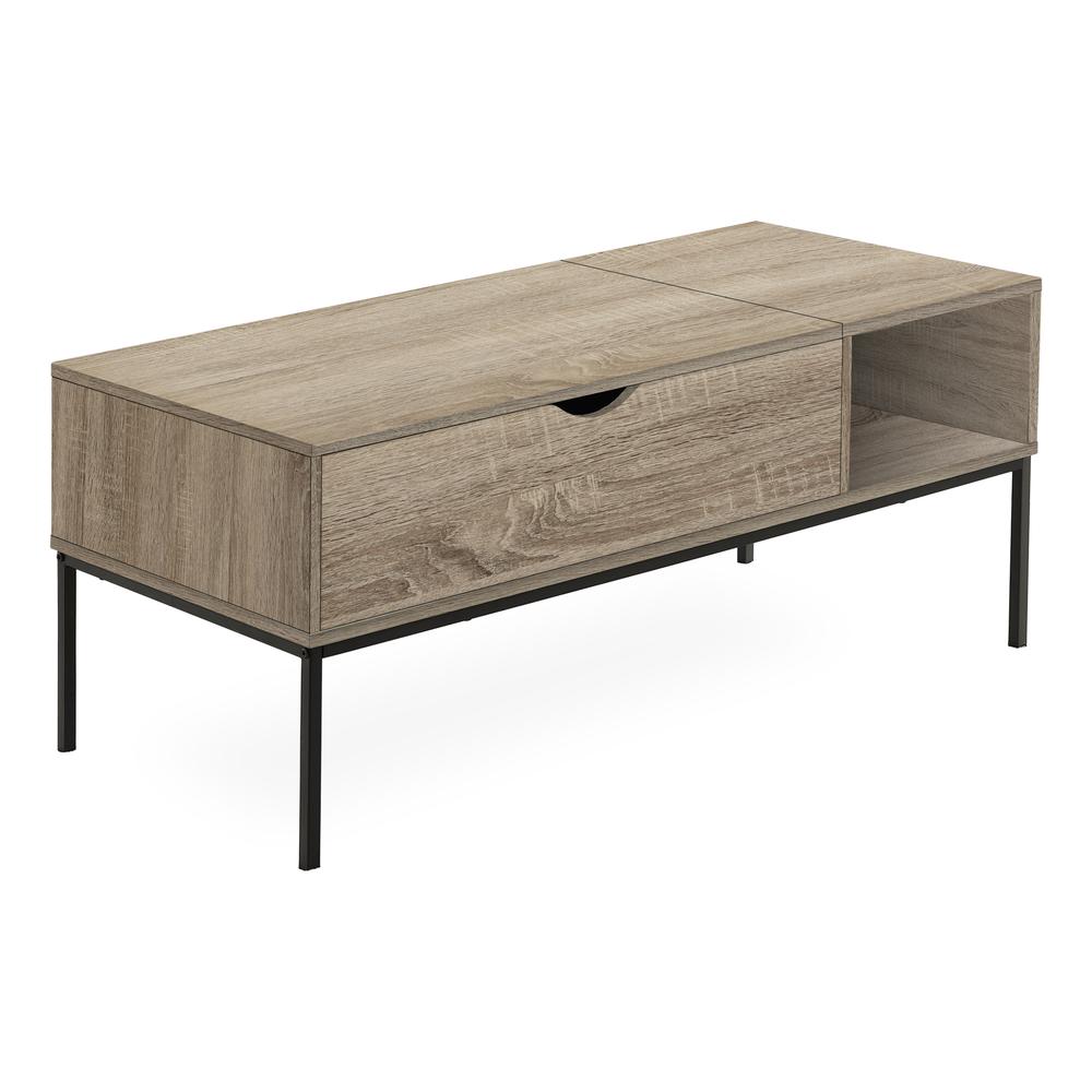 Ambra - Coffee Table 42" L Rectangular Cocktail Lift-top Dark Taupe Black