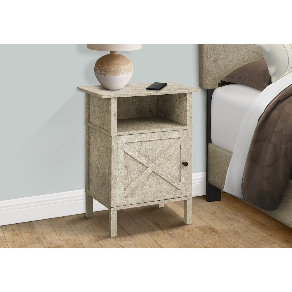 Liliya - Accent Table Side Table End Living Room Small Storage Cream
